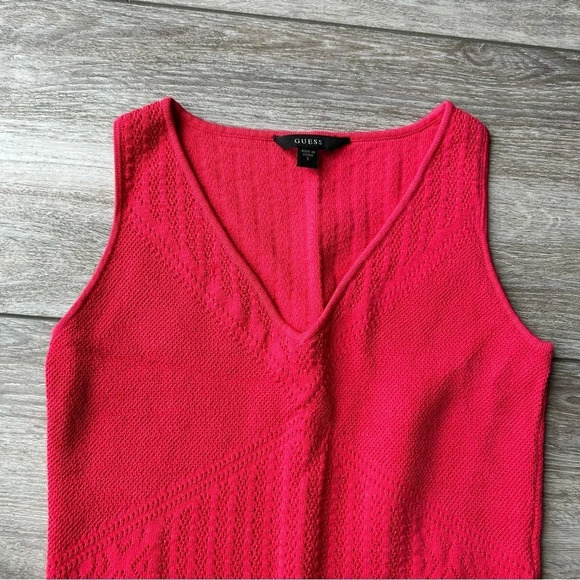 Guess V Neck Sleeveless Knitted Bodycon Dress - Picture 5 of 15